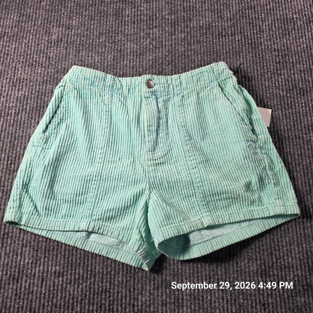 RVCA Daylight Corduroy Shorts Mint Green High Waisted AVJNS00190 Size S NEW